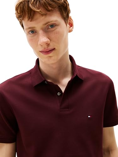 Image of Tommy Hilfiger Men's Short Sleeve Polo Shirts in Regular Fit With Stretch and Organic Pique Cotton