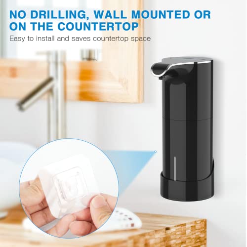 Automatic Soap Dispenser Rechargeable Touchless, 15.37Oz Electric Hand Sanitizer Dispenser, Liquid Hand Soap Dispenser Pump With 5 Adjustable Soap Volume For Kitchen Bathroom Wall No Drilling (Black) #TOP5
