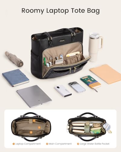 Image of LOVEVOOK Work Bag with Lunch Compartment, 17.3-Inch Teacher Tote for Women