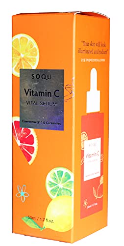 SOQU Vitamin C Vital Serum with COQ10 and Ceramide 1.7 oz