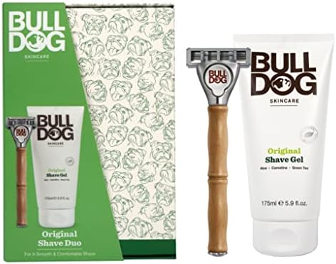 Bulldog Skincare - Original Shave Duo, Gift Set for Men (x1 Original Bamboo Razor, x1 Original Shave Gel 175ml)