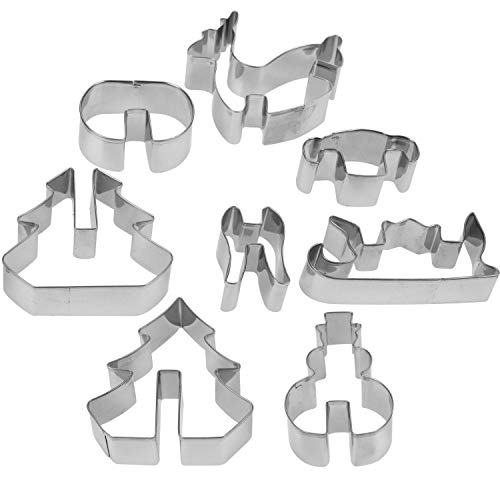 Unbekannt Uitsteenvormenset 3D Kerstkoekjes, 8dlg.
