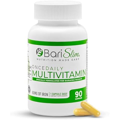 BariSlim Once Daily Bariatric Multivitamin Capsule - 60mg of Iron - Bariatric Vitamin & Supplement for Post Bariatric Surgery Including Gastric Bypass & Gastric Sleeve | 90 Day Supply Cover