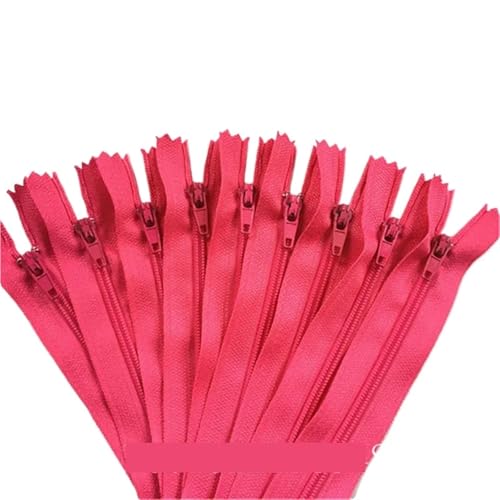 Fermetures à glissière de 25 cm roses avec maille nylon 3# fluide