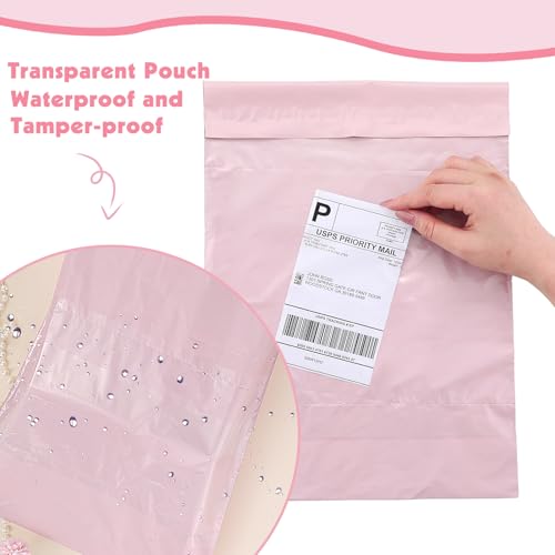 60 Stück Versandtaschen Rosa, 3 Größen Versandbeutel Versandtüten für Kleidung Packung Dokumente Wasserdichter Verpackungsbeutel mit Selbstklebeverschluss