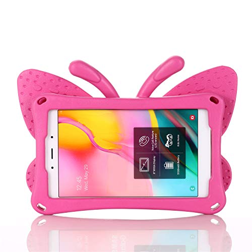 UUcovers Kids Case for Amazon Kindle Fire HD 8 Tablet (8th/7th/6th Generation, 2018/2017/2016) 8\" with Handle Folding Kickstand Kid-Proof Shockproof EVA Foam Lightweight Stand Cover, Rose Butterfly - Thumbnail 3