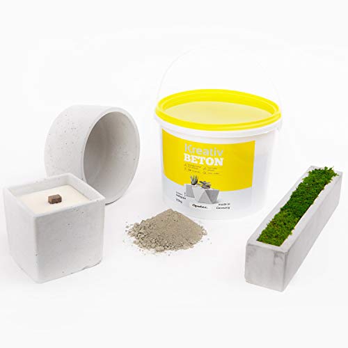 Oputec Hormigón creativo y para manualidades, 14 kg, para velas creativas, velas, decoración, ángeles: de hormigón/cemento tú mismo, 4 x 3,5 kg de masa para moldear moldes