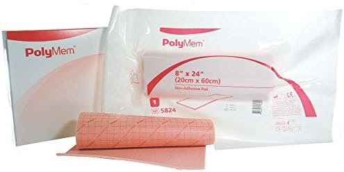 PolyMem Non-Adhesive Wound Dressing, Sterile, Foam, 8' x 24' Pad, 5824 (Box of 1)