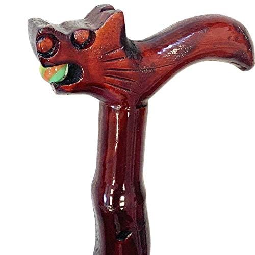 Acan Tradineur - Bastón de Madera Decorado con Cabeza de Dragón - 90 cm