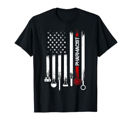American Flag with Pharmacist Tshirt for women men father T-Shirt