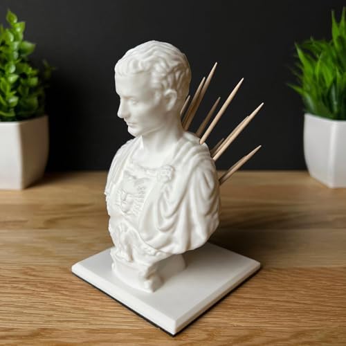 Dispensador de busto romano portadientes y decoración de hogar divertida César 5