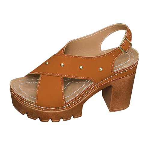 Sandales de loisirs avec talon bloc douces et antidérapantes pour femme