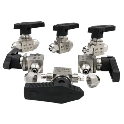 EXBWXNIL Schnellschraub-Kugelhahn aus Edelstahl 304, 4 mm, 6 mm, 8 mm, 10 mm, 12 mm, PU-Schlauchplattenventil, Schaltventil(8mm OD Tube)