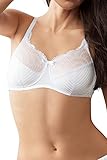 Amoena Womens Karolina Padded Wire-Free Pocketed Mastectomy Bra, Fashionable, Lace, Comfortable, Adjustable White/Light Nude 38C