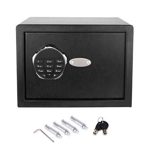 Himimi Digital Electronic Security Safe Box, Home Cabinet Safe with Keys & Digital Lock 0.57 Cubic Feet for Gun Jewelry Money Cash Valuables