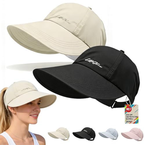 2-Pack UPF Sun Protection Baseball Caps for Men & Women