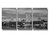 Wall Art for Living Room Tulsa Oklahoma USA Wall Decor Tulsa Skyline Black and White Wall Art 3 Piece Tulsa Downtown Cityscape Wall Painting Artwork for Home Walls Framed Ready to Hang 12X16 INCH X3