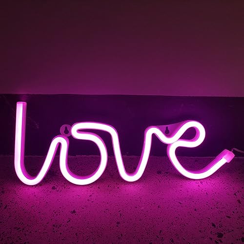 Image of LED Neon Light Sign Moon Star Heart Night Light for Kids' Bedroom Wall Art Romantic Christmas Birthday Gift
