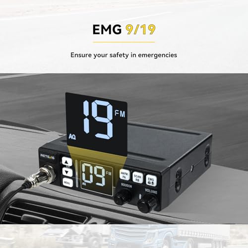 Retevis MB3 40-Channel AM/FM CB Radio Kit with Antenna, Full Set of Fixed-Mount Kit,ANL Noise Reduction, Emergency Channel 9/19, PA & VOX, Auto-Scan,External Speaker Jack,for Trucker Emergency - Image 4