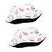 Quanhaigou Unisex Sun Hats, Fashion Beach Bucket Hat for Men Women,Summer Outdoor Boy's Girls Boonie Cap Breathable Packable (White Dinosaur)