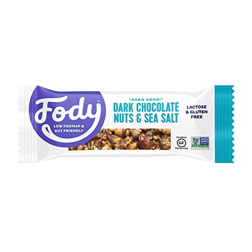 Fody Foods Snack Bars, Dark Chocolate Nuts & Sea Salt, 1.41 Oz (Pack of 6), 5g Protein, Low FODMAP,...