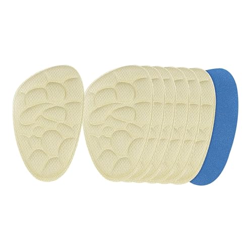 Luwecf 8 Pieces Forefoot Cushion Metatarsal Pad Shoe Heel Cushion Pad Breathable Sponge Non Slip Design Suitable for Women All Day Comfort, Apricot