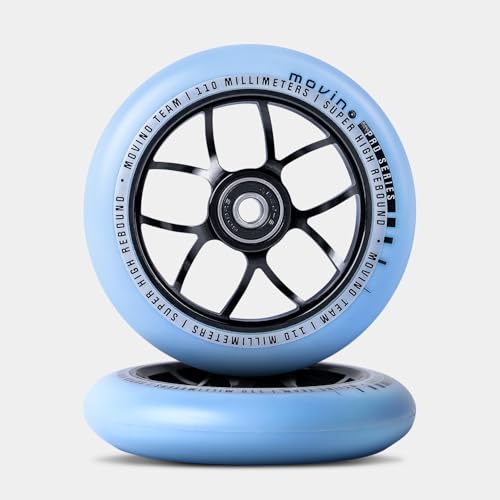 Roues de trottinette 110 mm polyuréthane blanche Team Pro Spoked aluminium robuste 100 kg