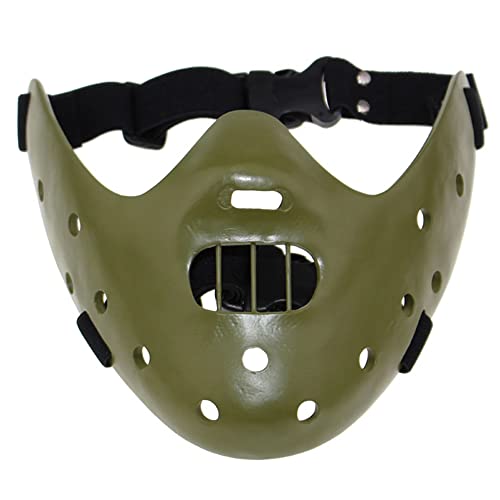 WEFONLLICOS Hannibal Lecter Mask Cosplay The Silence of The Lambs Half Face Killer Halloween Costume Props Resin (Green)