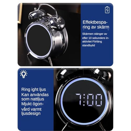 Despertadores para dormitorio analógicos con diseño de campana doble 5