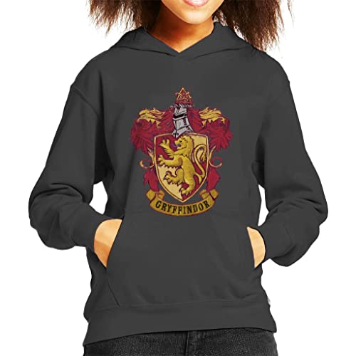 All+Every Harry Potter Gryffindor House Crest Kid's Hooded Sweatshirt Charcoal