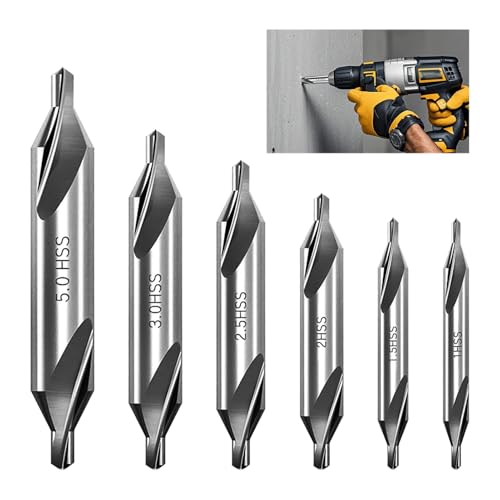 Xatgiouy 6-teiliges 60 Grad Zentrierbohrer Set, HSS...