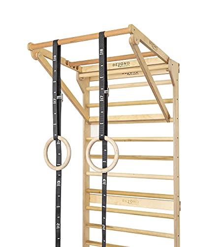 Personal Training Tower: Fitness Stall Bars With Adjustable Pull-Up Dip Bar Attachment (1.5" Round, Poplar Rungs) #TOP4