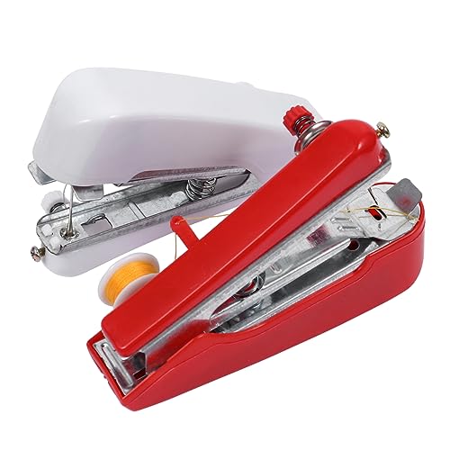 Operitacx 2stücke Teiliges Handheld Nähmaschine Mini Manuelle Nähmaschine Für Notfälle Und Kleidung Kompakt Und Leicht Für Zuhause Und Reisen