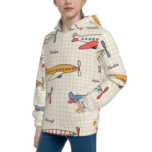 Striped Vintage Planes Kid Hoodies Boys Sweatshirts Girls Pullover with Pocket2