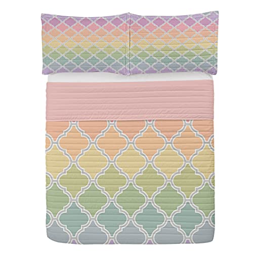 Lunarable MICBED_64343_C02-QUEEN Geometric Microfiber Bedspread Set cover