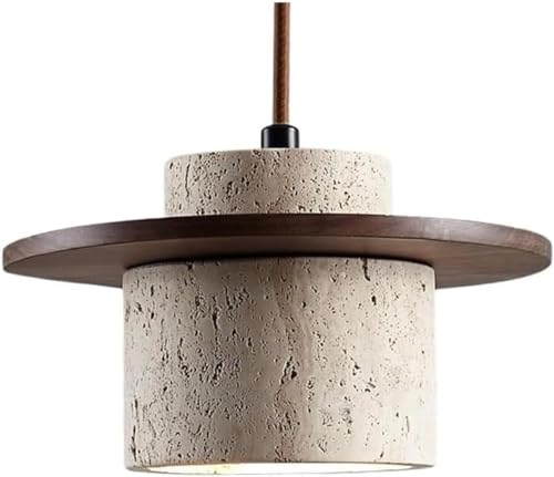 Suspension en marbre véritable et bois vintage pour îlot de cuisine élégant