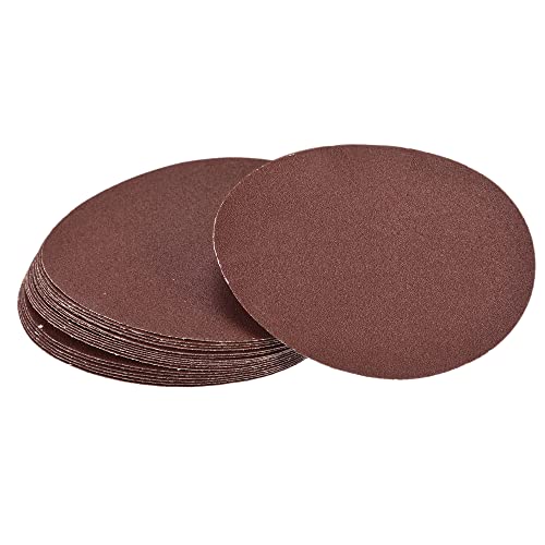 sourcing map 5-Inch PSA Sanding Disc Aluminum Oxide Adhesive Back Sandpaper 120 Grit 30 Pcs