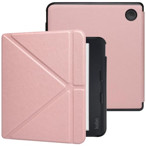 Tenano Kobo Libra Colour Case (Model: N428, 2024 Release), Foldable Cover with Auto Sleep/Wake - Rose Gold by RSAquar - Image 6