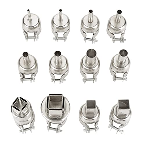 QANYEGN 12Pcs Hot Air Tool Nozzle Kit, Hot Air Welding Nozzle for 850 Hot Air Welding Station Repair Tool Accessory