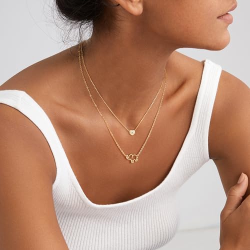 Tiny Gold Initial Heart Necklace-14K Gold Plated