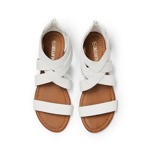 Image of DREAM PAIRS Women's Elastic Ankle Strap Sandals Gladiator Strappy Low Wedges Sandals