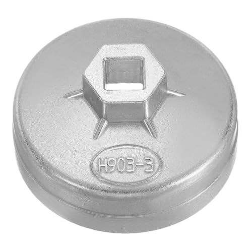 Image of sourcing map Oil Filter Cap Wrench 15 Flute 74mm Inner Dia 1/2" Square Drive Aluminum Cup Type Drive Metric Oil Filter Socket Removal Tool for Engine Conduit Fittings