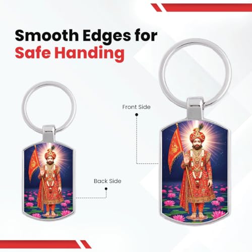 Image of Stylish Metal Keychains with Permanent Glossy Print - Inspirational Quotes & Spiritual Designs - Perfect Key chains for loved ones, Personal Use, Gifts & Return Gifts