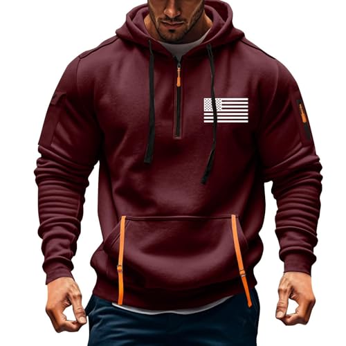 Hoodies For Men Tactical Quarter Zip Pullover Multi-Pockets Workout Sweatshirts Long Sleeve Outdoors Military Hoodie2