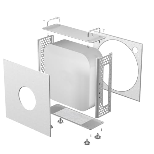 Gabinete de metal para Mac mini M4/M4 Pro 2024, soporte vertical de aluminio para computadora, carcasa protectora contra polvo y disipación de calor para DIY miniatura 2
