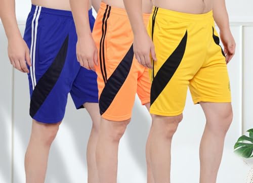Image of DIA A DIA Men's Polycotton Running Sports Gym Shorts Pack of 3