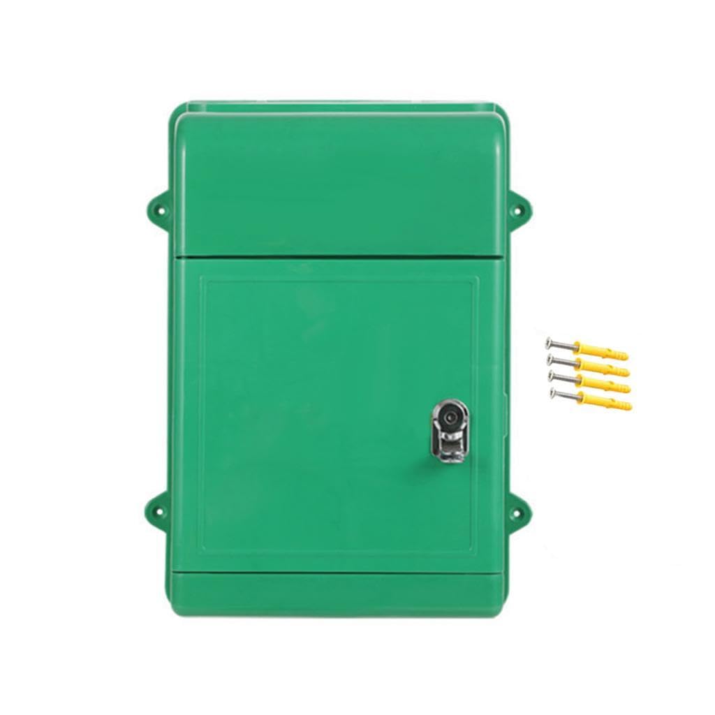 LR Decor E-Shop Wall Mount Mailbox Back Hollow Locking Mailbox for Outdoor Outside Green-image-9