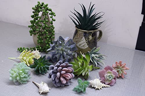 Decorous Fake Succulents Unpotted - 20 Pack - Realistic Succulent Plants Artificial - Large Faux Succulent Bulk Diy Home Decor - Fake Plant Cactus Greenery - Premium Mini Artificial Succulent Flowers #TOP3
