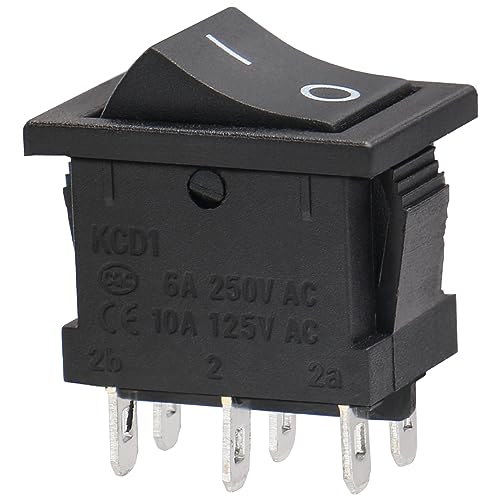 Baomain 71-X6GT-5H1E 10Pcs Ac 6A/250V 10A/125V 6 Pin Dpdt On/On 2 Position Snap In Boat Rocker Switch thumb #1