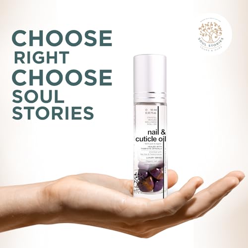 Image of Soul Stories Nail & Cuticle Oil - 10ml | Hydrating Oil to Repair Cuticles Overnight & Remedy for Damaged, Thin Nails | With Argan, Jojoba, Vitamin E & Frankincense | Strengthens, Nourishes & Restores Healthy Shine